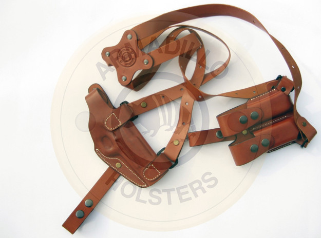 Picture of TAN LEATHER HORIZONTAL SHOULDER HOLSTER FOR 1911
