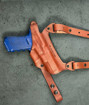 Picture of TAN LEATHER HORIZONTAL SHOULDER HOLSTER FOR GLOCK 21